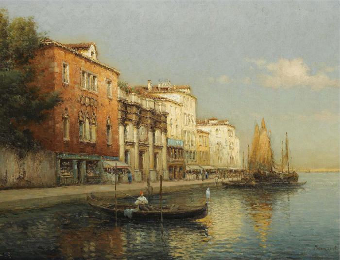 GONDOLE SUR UN CANAL A VENISE