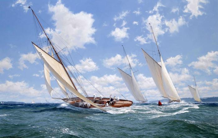 Hispania leads at the Gybe Mark, Solent, 1912
