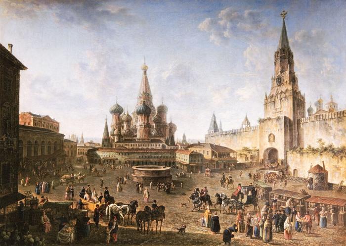 Красная площадь в Москве.1801.