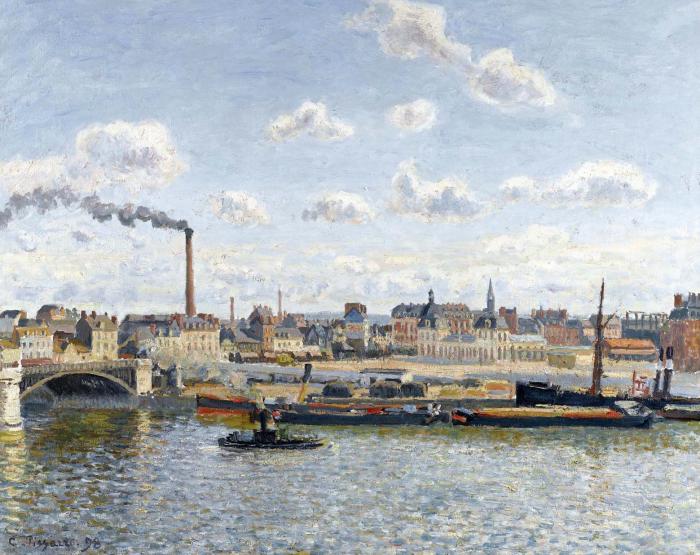 LE PONT BOIELDIEU ET LA GARE D ORLEANS ROUEN SOLEIL