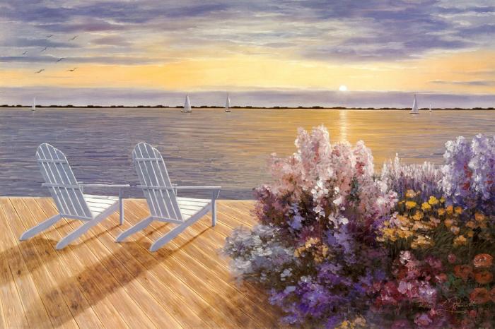 Морской вид с помоста. Закат