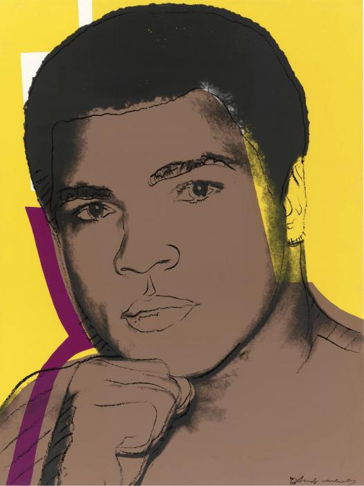 MUHAMMAD ALI на желтом фоне