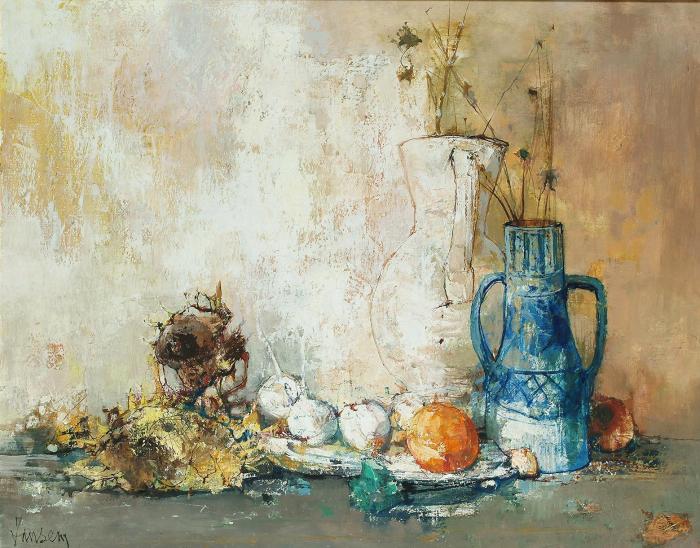 Nature morte au pot bleu