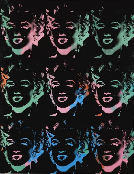 NINE MULTICOLOURED MARILYNS REVERSAL SERIES