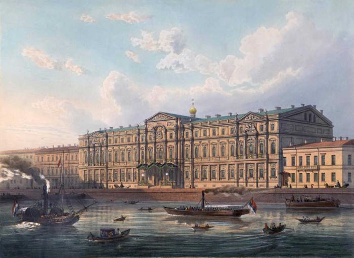 Novo-Mikhailovsky Palace in St. Petersburg in the 19th century