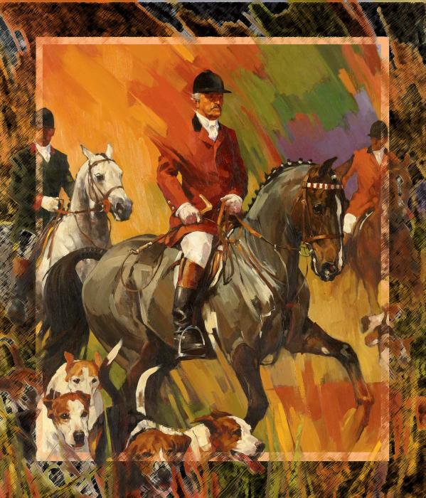 Охота, фрагмент, стилизация