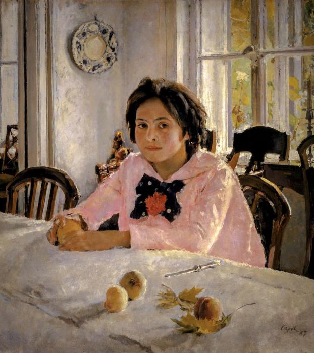 Портрет девочки с персиками