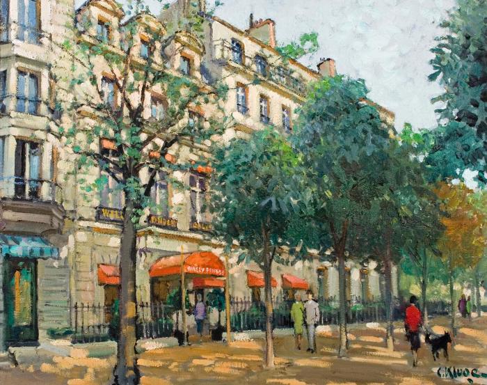 Strolling Along a Tree Lined Promenade