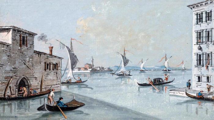 VIEW OF THE ISLE OF SAN SPIRITO AND VIEW OF THE CHANDLER S AT SAN GEROLAMO VENICE 2