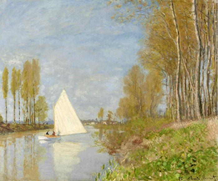 VOILIER SUR LE PETIT BRAS DE LA SEINE ARGENTEUIL