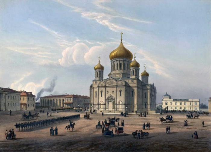 Vvedensky Cathedral of the life guards Semenovsky regiment in St. Petersburg in the 19th century