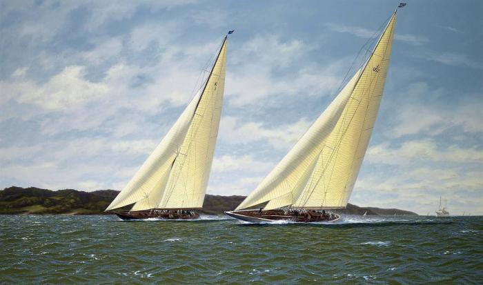 Yankee and Britannia Racing in the Solent