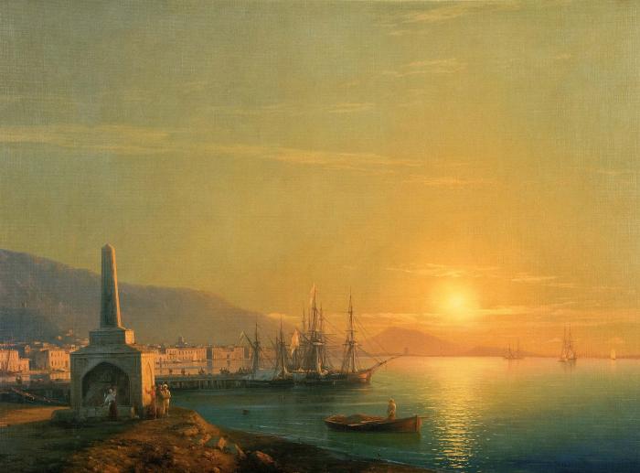 Закат солнца в Феодосии. 1855.